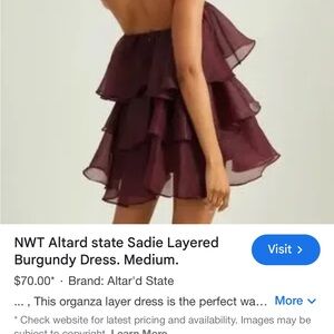 Altar'd State Strapless Burgundy Dress